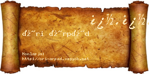 Őri Árpád névjegykártya